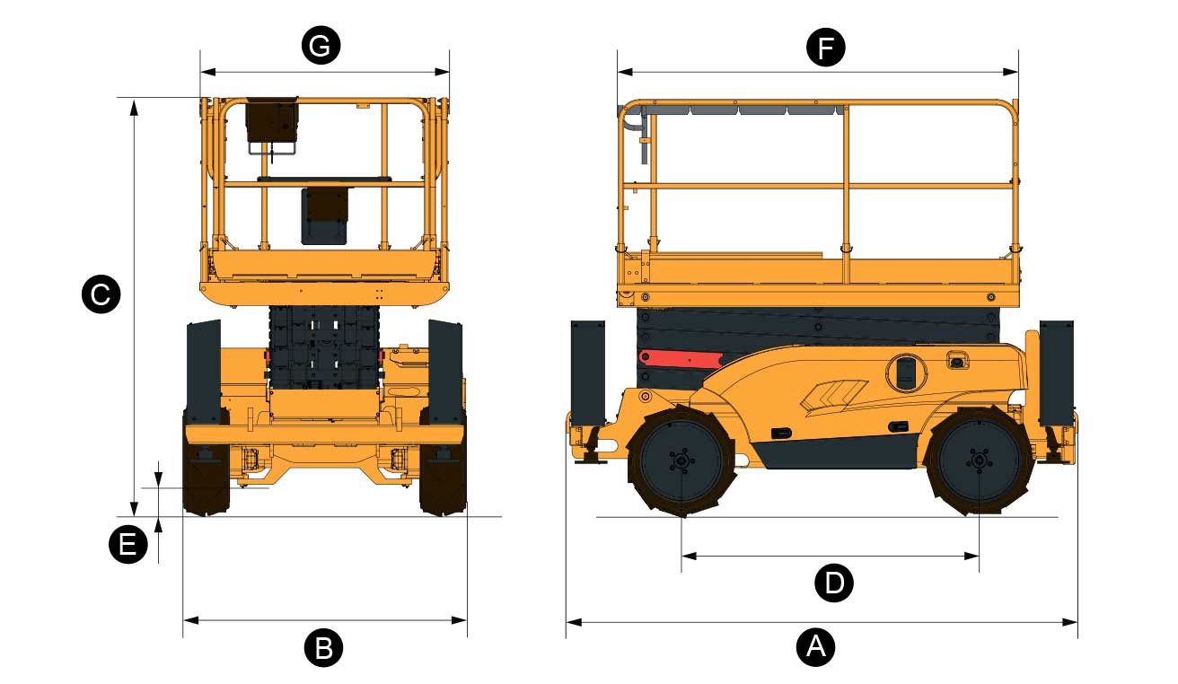 Размеры ножничного подъемника Haulotte Compact 10 DX