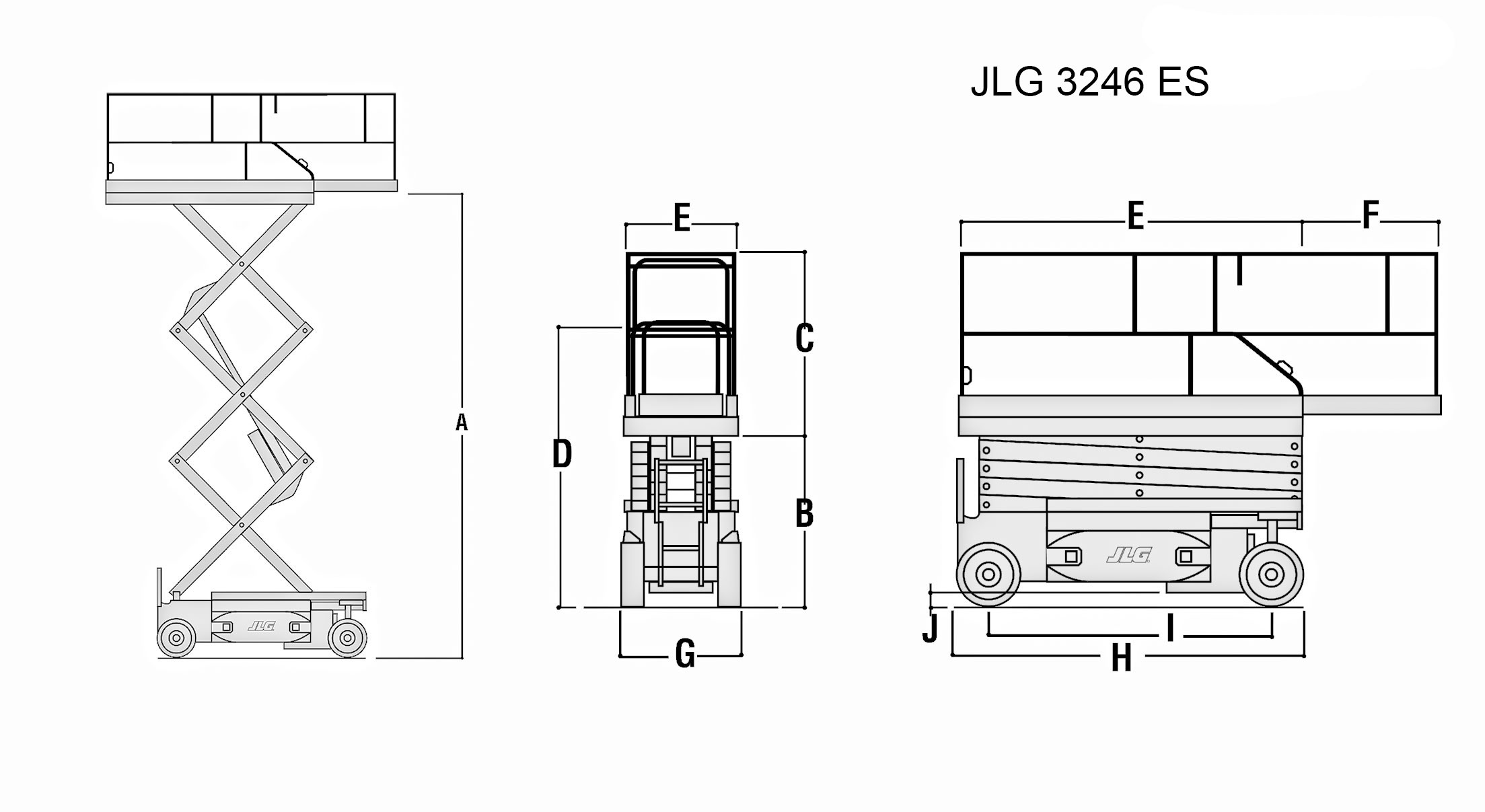 Размеры ножничного подъемника JLG 3246 ES